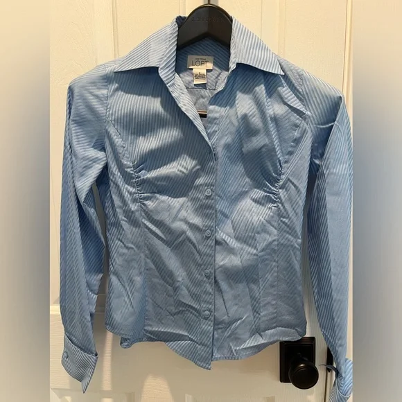 Loft button up blouse blue size 0 - Picture 1 of 4